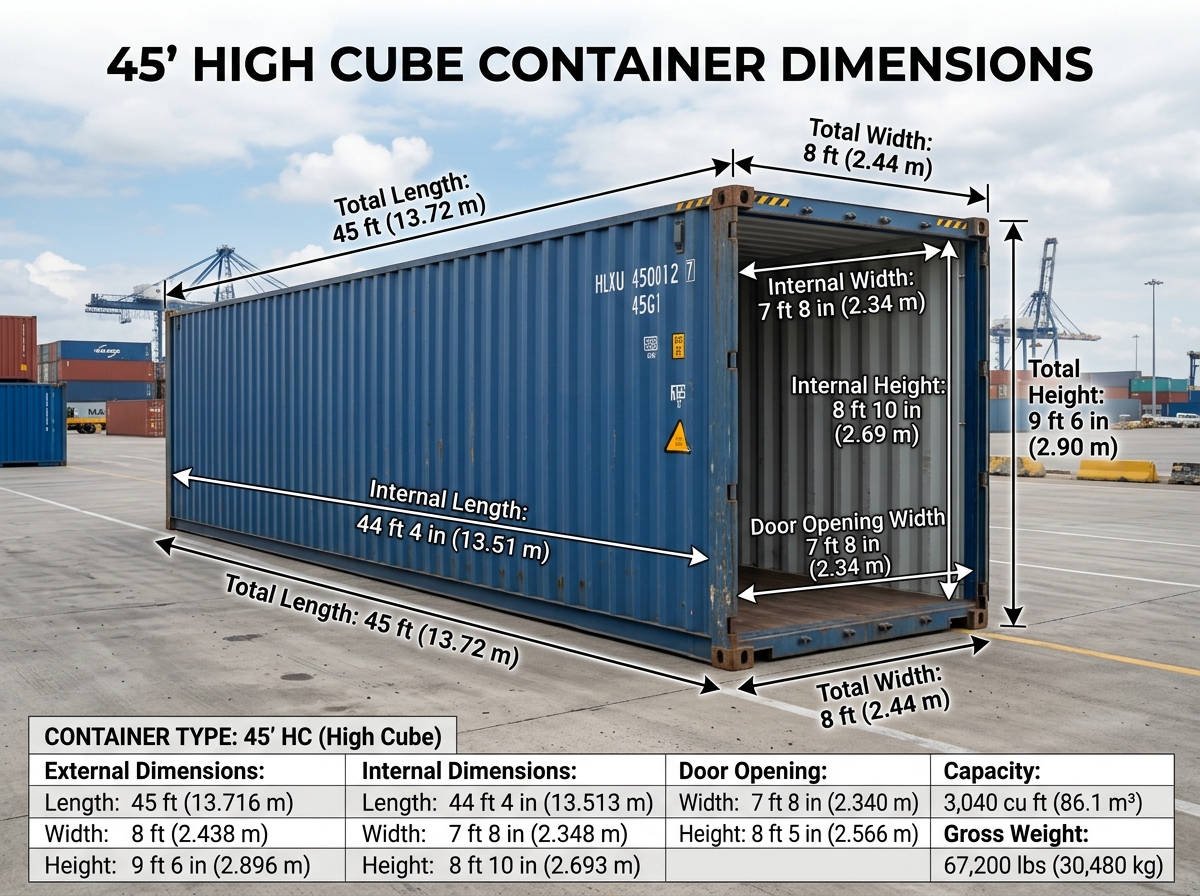 45ft Container Dimensions